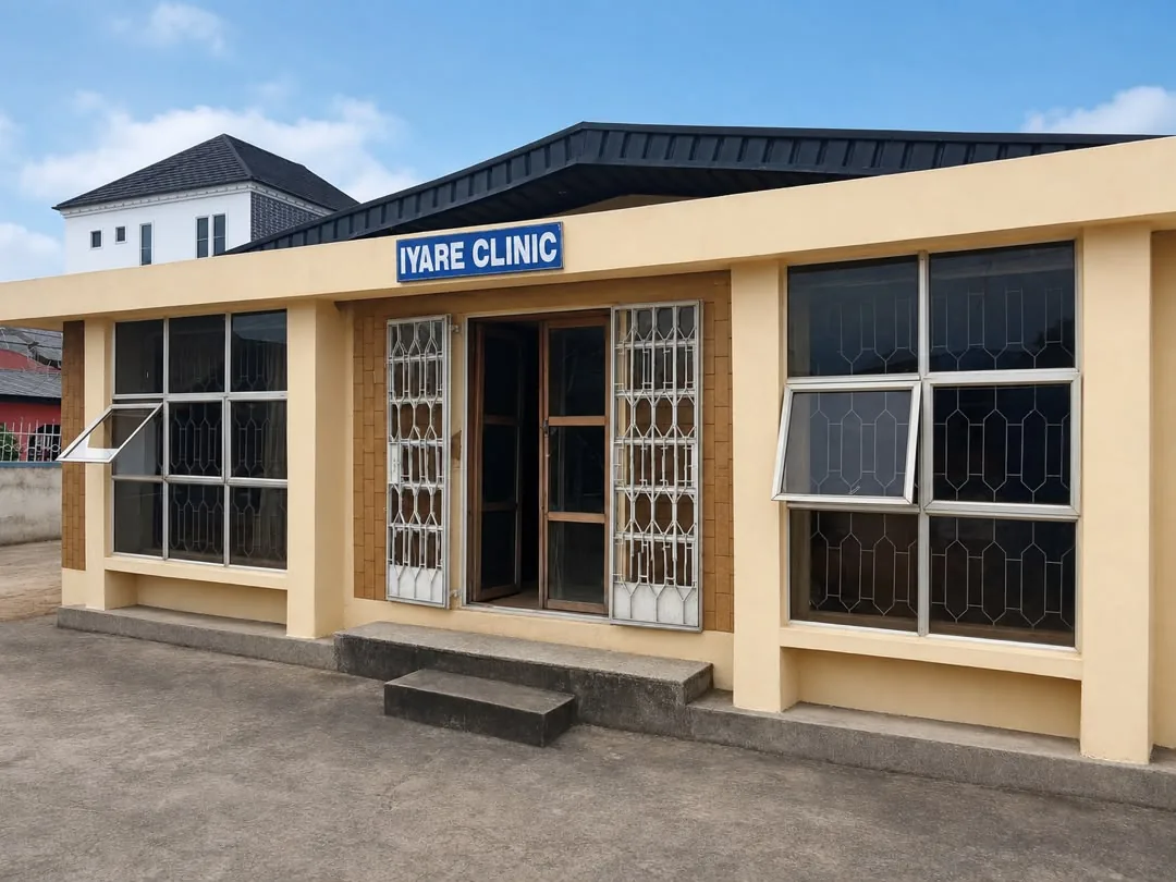 The Iyare Clinic building on 10, 2nd Edokpolor Street, Benin City